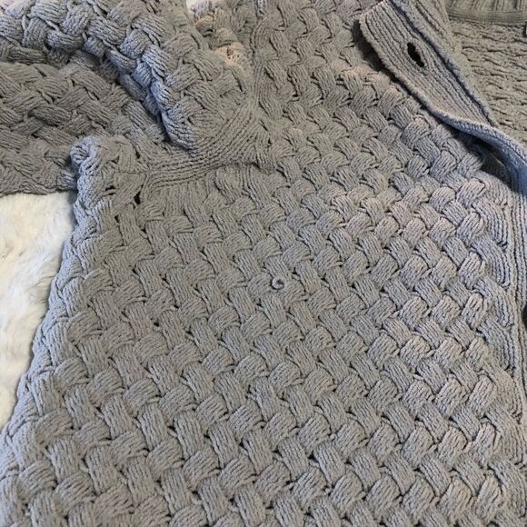 𝅺J. Jill chenille basket weave oversized sweater cardigan size XS - Picture 6 of 11